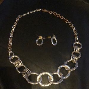 Vintage silver necklace with earrings